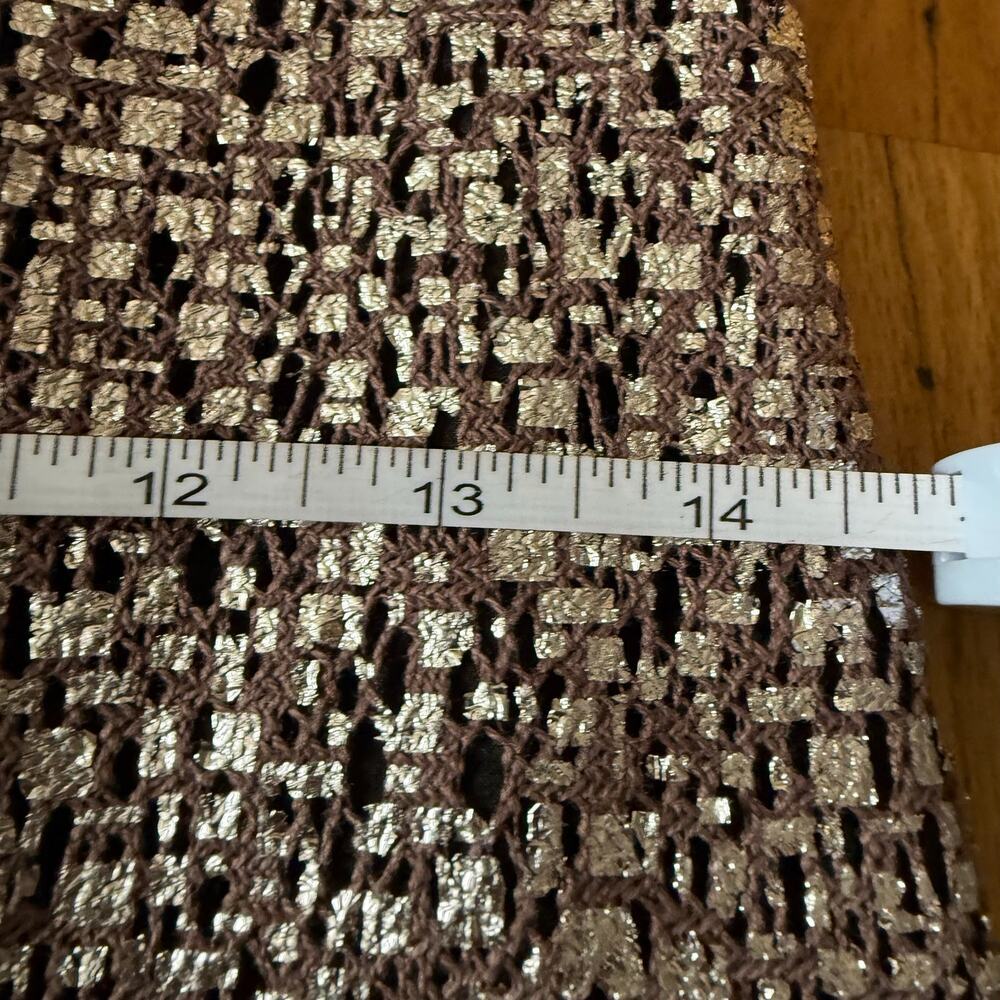 Guess Brown Silver Metallic Knit Sleeveless Mini Dress Size 5 Party Club Y2K - Picture 5 of 14